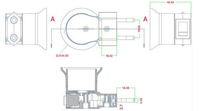 E27 led lamp holder with switch to 2 Pin UK plug