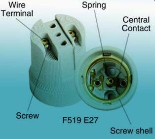 1x Glazed Ceramic Porcelain Light Bulb Fitting ES E27 Screw Lamp Holder Socket